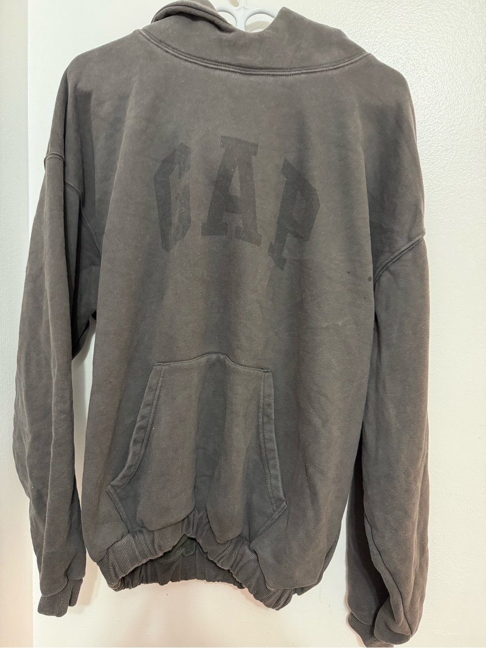 Yeezy Gray Hoodie with Blue YZY Label - Picture 2 of 7